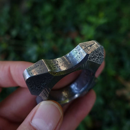 Damascus One Hole Knuckle Dusters with Damask Bottle Opener