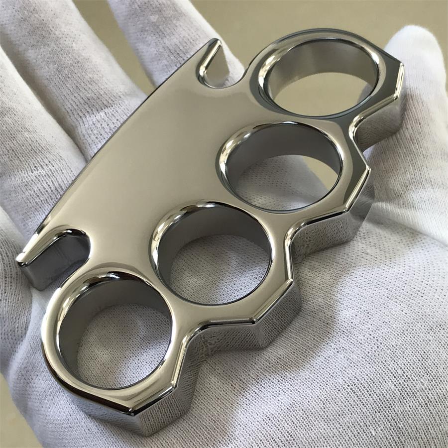 Classic Mirror Steel Knuckle Dusters with Chamfering Design Outdoor Tool