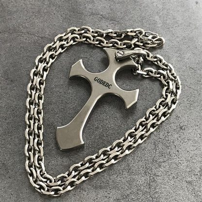 GODEDC Titanium Knuckle Dusters Cross Necklace Keychain Pendant