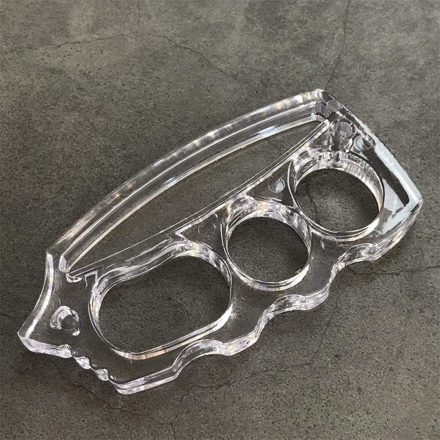 Plastic Transparent Knuckle Dusters Outdoor Edc Big Hole Tool