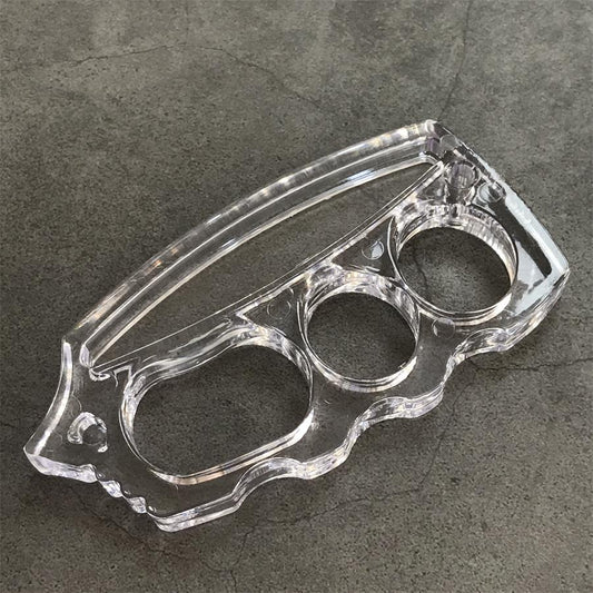 Plastic Transparent Knuckle Dusters Outdoor Edc Big Hole Tool