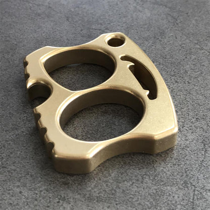 Two-hole Smiling Brass Knuckle Dusters Skull Bottle Opener EDC Keychain Tool
