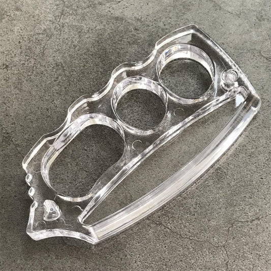 Plastic Transparent Knuckle Dusters Outdoor Edc Big Hole Tool