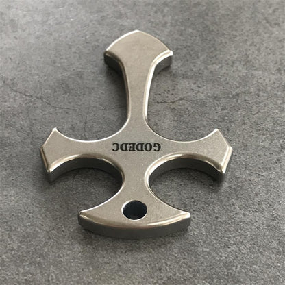 GODEDC Titanium Knuckle Dusters Cross Necklace Keychain Pendant