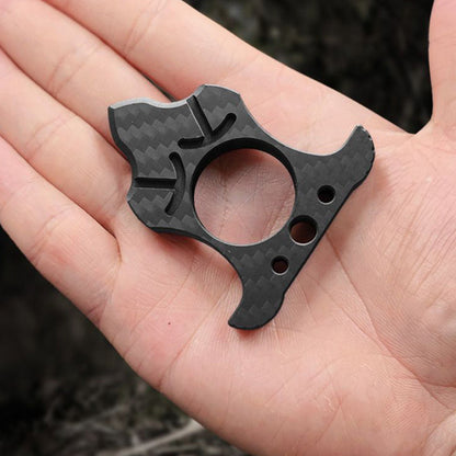 Various Styles of Carbon Fiber Knuckle Dusters Single Finger Keychain Backpack