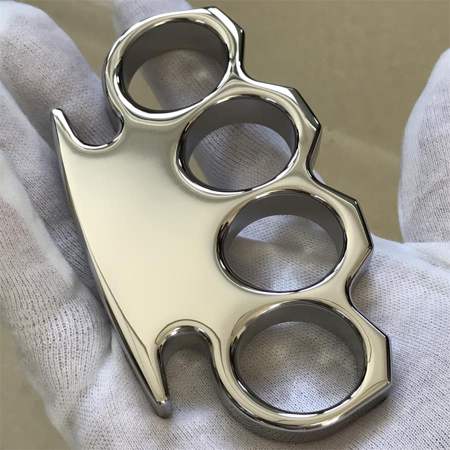 Classic Mirror Steel Knuckle Dusters with Chamfering Design Outdoor Tool