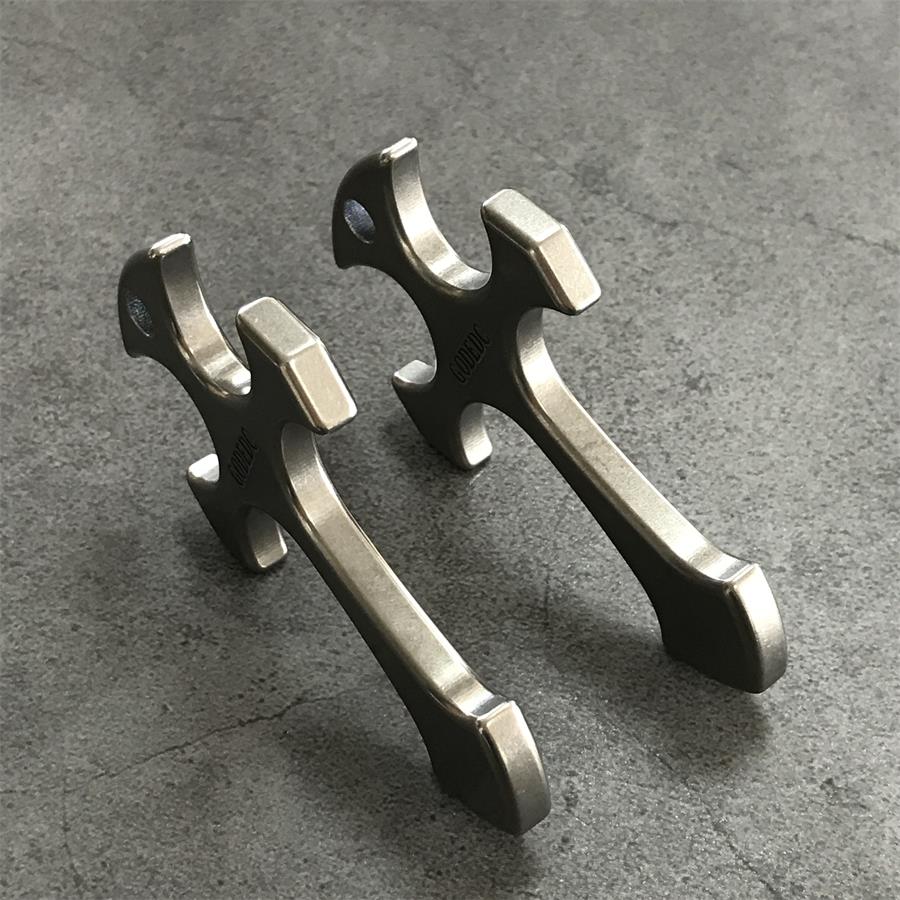 GODEDC Titanium Knuckle Dusters Cross Necklace Keychain Pendant