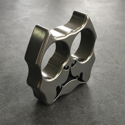Dog Head Titanium Knuckle Dusters Two-hole Outdoor EDC Keychain Easy Carry