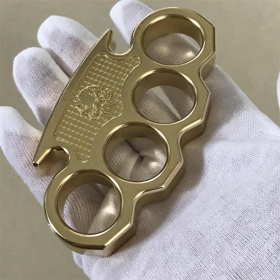 Classic Mini Skull Brass Knuckle Dusters Outdoor EDC Tool
