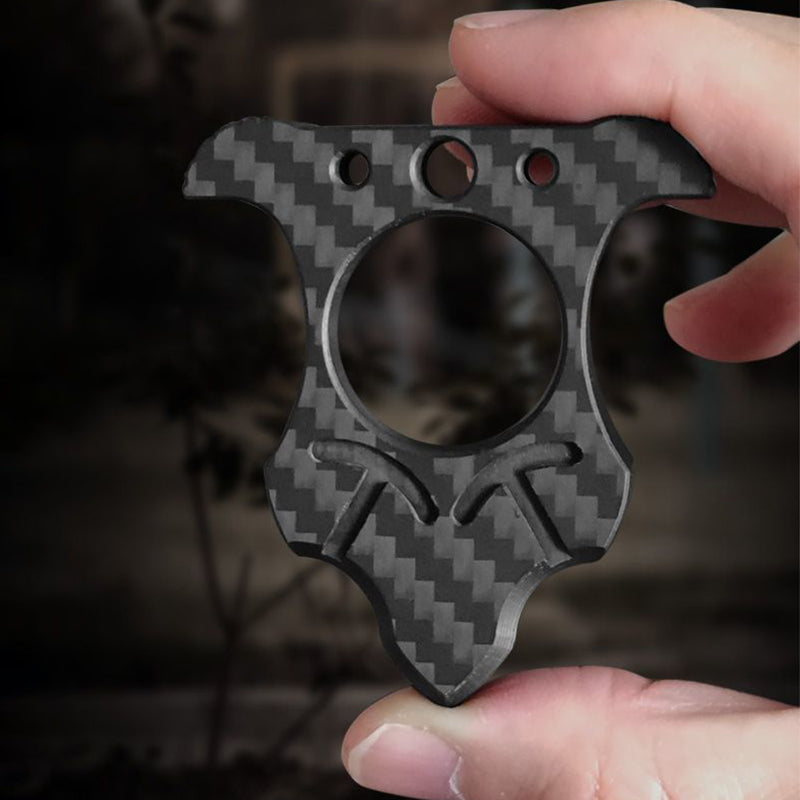 Various Styles of Carbon Fiber Knuckle Dusters Single Finger Keychain Backpack