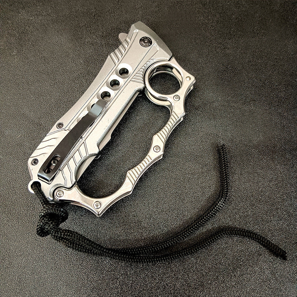Foldable Outdoor Portable EDC Two-in-one Knuckle Dusters Knife