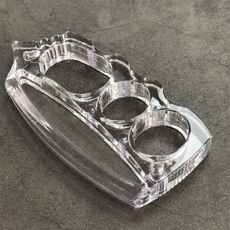 Plastic Transparent Knuckle Dusters Outdoor Edc Big Hole Tool