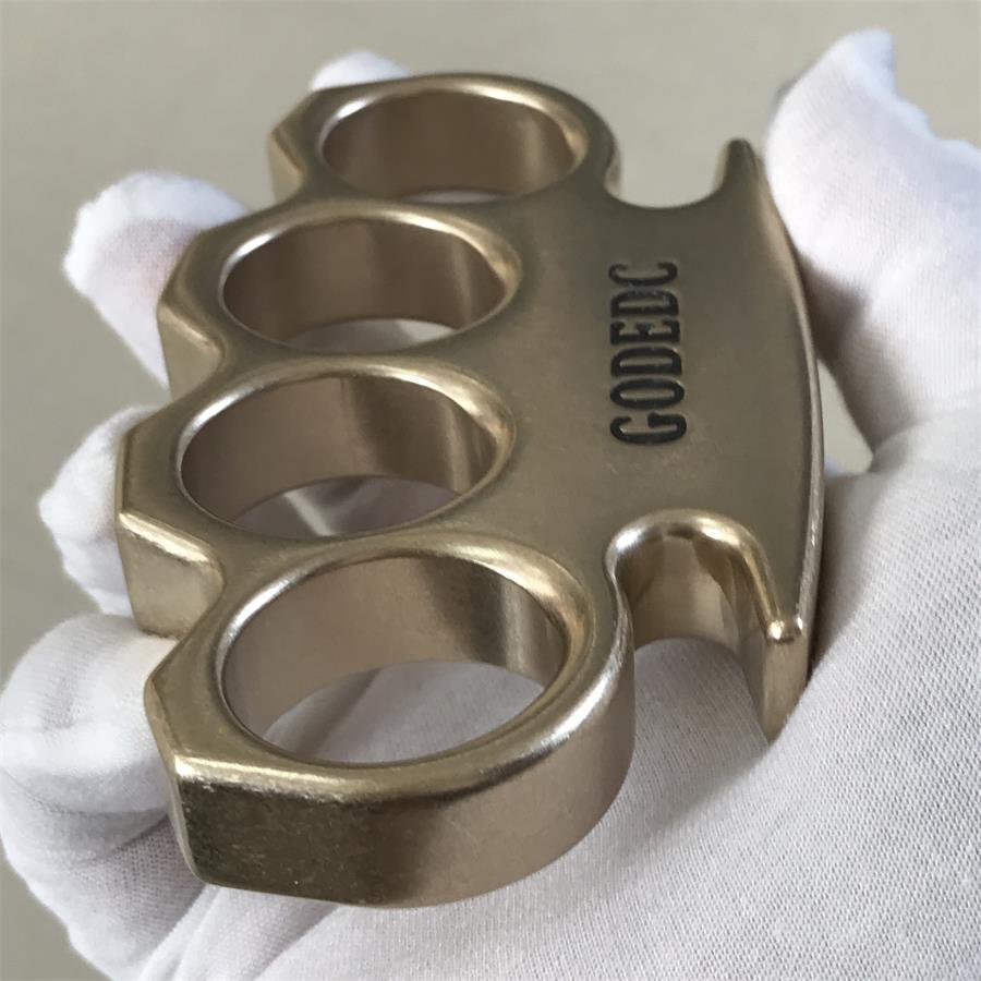 GODEDC Stonewashed Classic Brass Knuckle Dusters Outdoor Tool