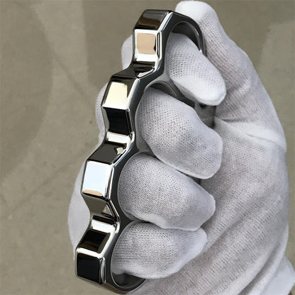 GODEDC Classic Mirror Steel Knuckle Dusters Outdoor Tool with Chamfering Design