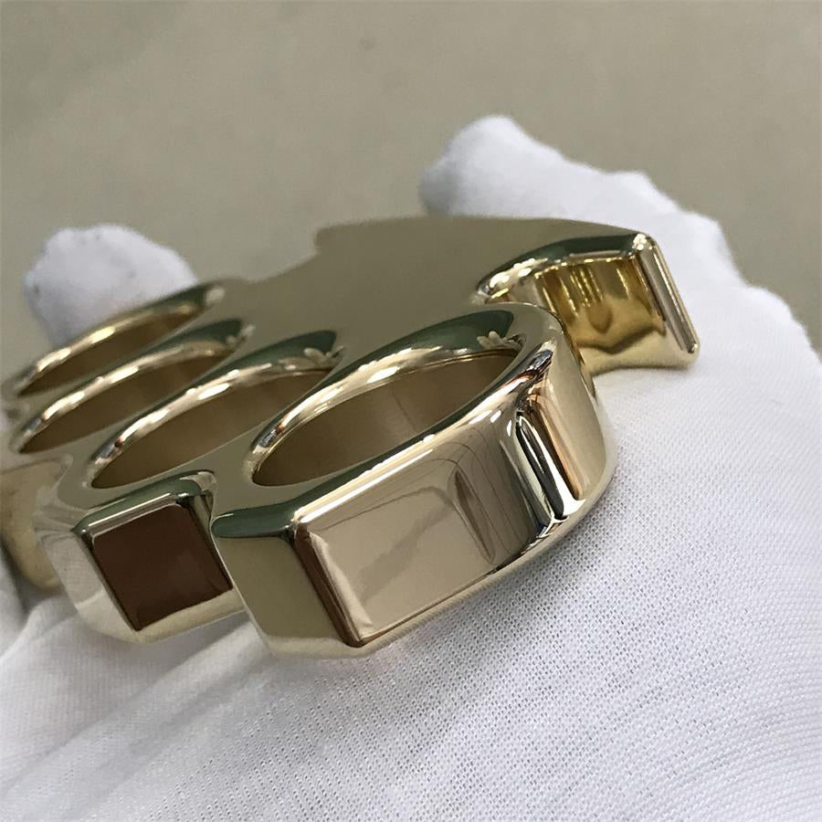 Mirror Polished Classic Brass Large Hole Knuckle Dusters Outdoor Tool