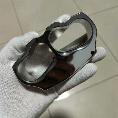 Outdoor Irregular Double Hole Design Titanium Alloy Mirror Polishing Knuckle Dusters