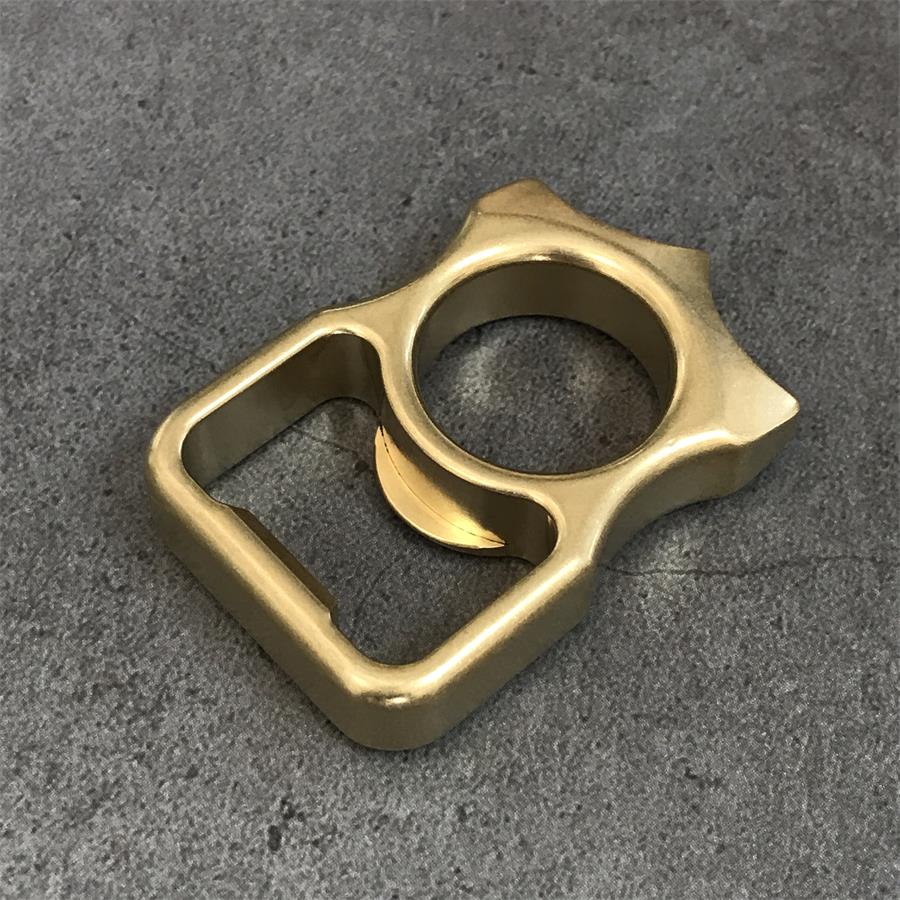 Stonewashed Brass Knuckle Dusters Bottle Opening EDC Keychain Backpack EDC Tool