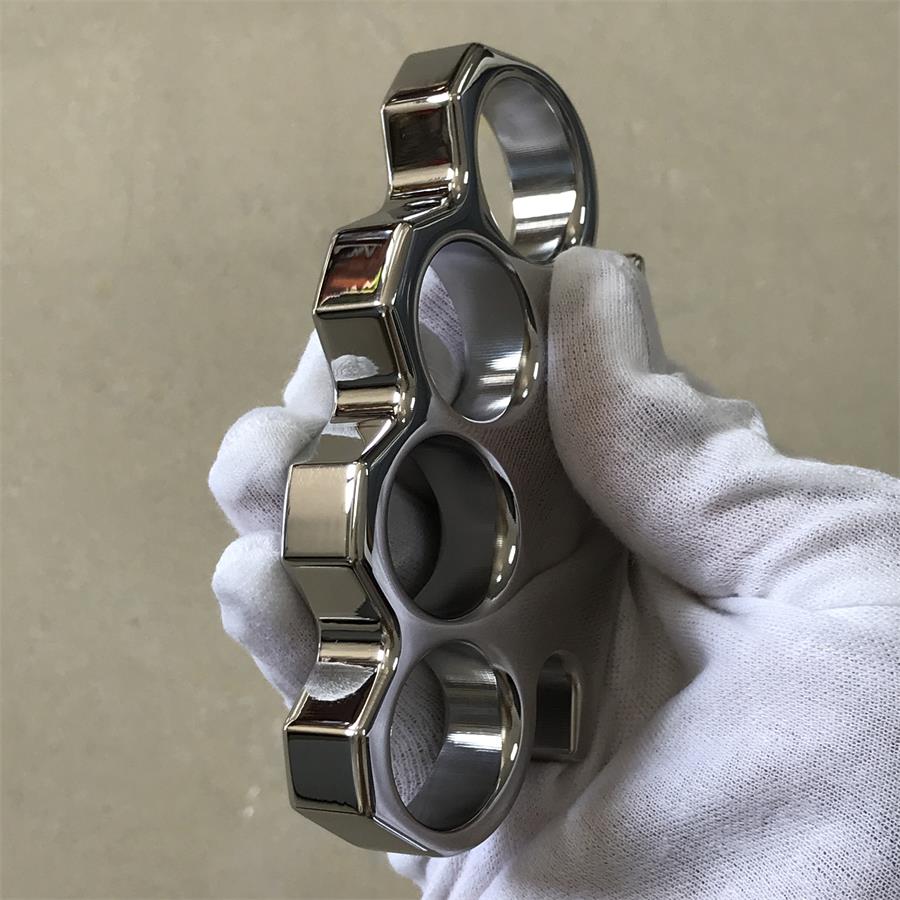 Classic Mirror Steel Knuckle Dusters with Chamfering Design Outdoor Tool