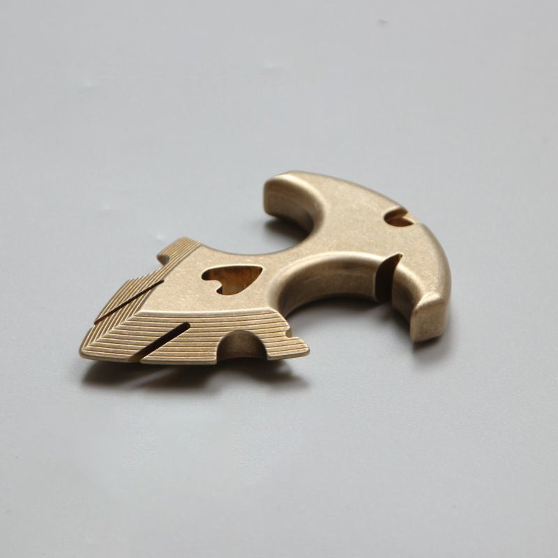 Outdoor Brass Decoration Knuckle Dusters EDC Keychain Portable Backpack Pendant Tool