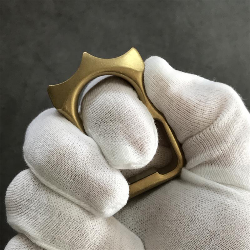 GOODEDC Stonewashed Brass Knuckle Dusters Bottle Opening EDC Keychain Tool