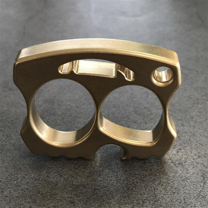 Two-hole Smiling Brass Knuckle Dusters Skull Bottle Opener EDC Keychain Tool