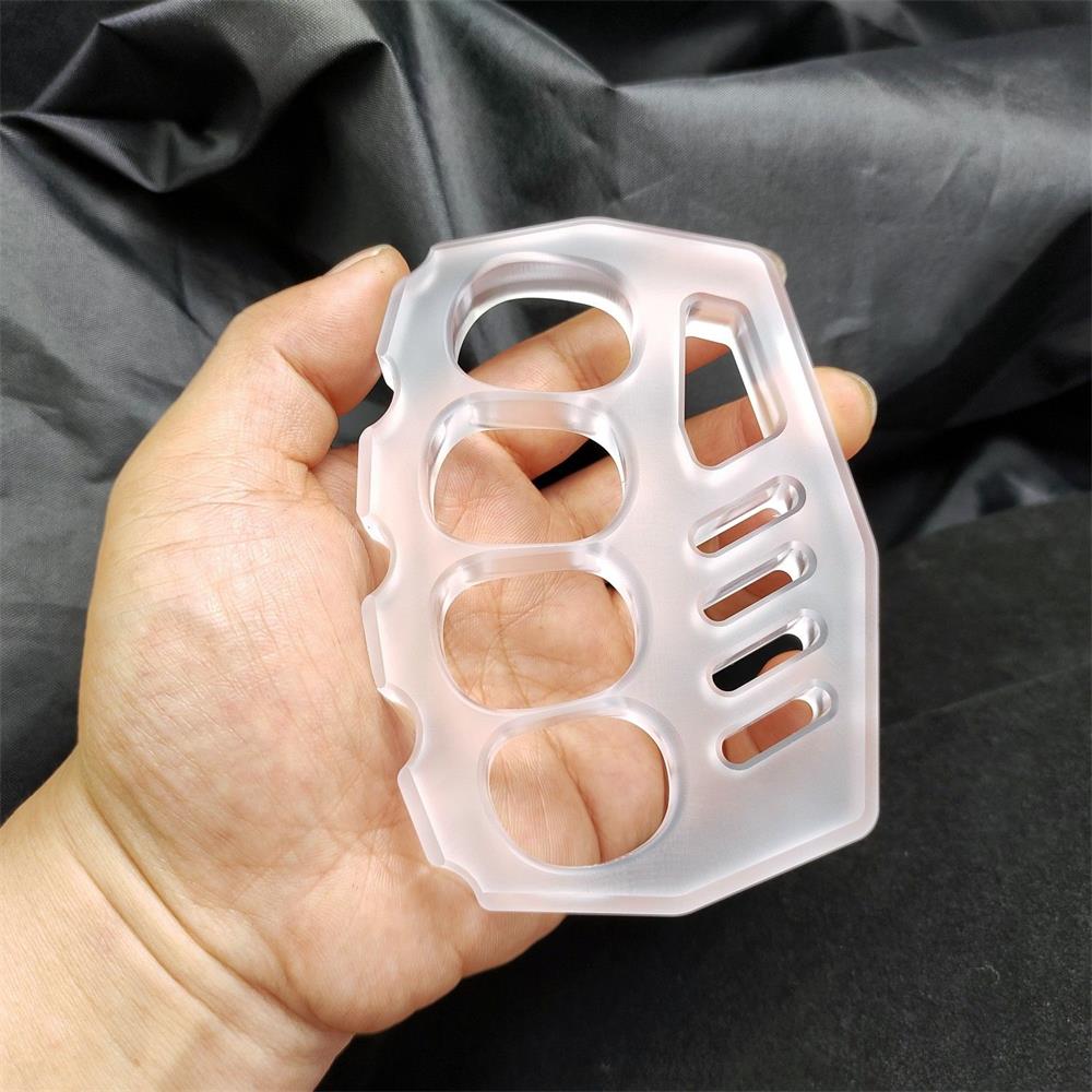 PC Transparent Knuckle Dusters Black Rope Hole Easily Carries Outdoor Tools