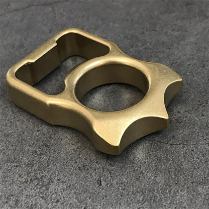 Stonewashed Brass Knuckle Dusters Bottle Opening EDC Keychain Backpack EDC Tool