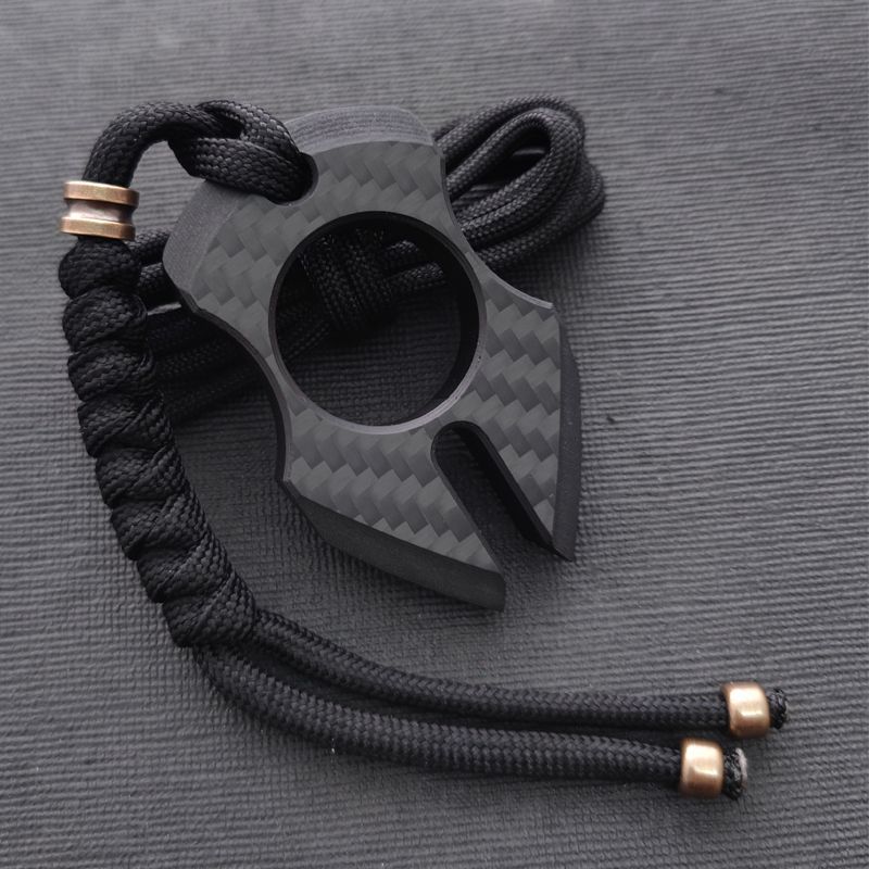 Various Styles of Carbon Fiber Knuckle Dusters Single Finger Keychain Backpack