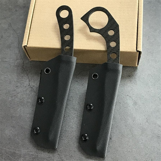 Carbon Fiber Outdoor EDC Tool with Large Hole and Small Hole Knife