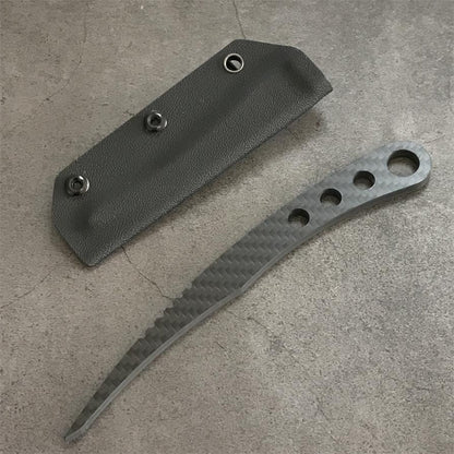 Carbon Fiber Outdoor EDC Tool with Large Hole and Small Hole Knife