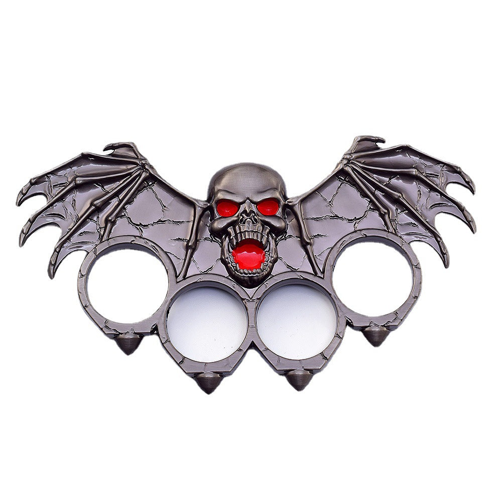 Bat Shape Zinc Alloy Creative Knuckle Dusters Four-hole Weighted Outdoor Tool