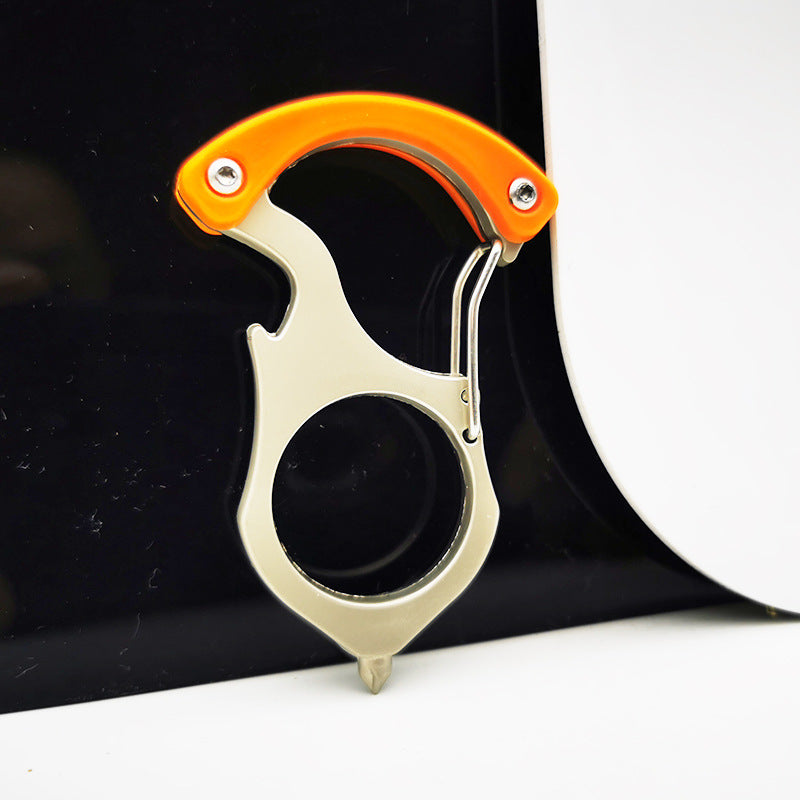 Single Alloy Steel Carabiner Keychain Bottle Opener Knuckle Dusters
