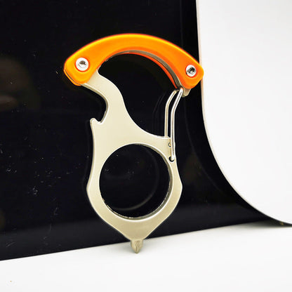 Single Alloy Steel Carabiner Keychain Bottle Opener Knuckle Dusters