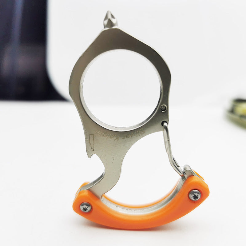 Single Alloy Steel Carabiner Keychain Bottle Opener Knuckle Dusters