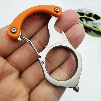 Single Alloy Steel Carabiner Keychain Bottle Opener Knuckle Dusters