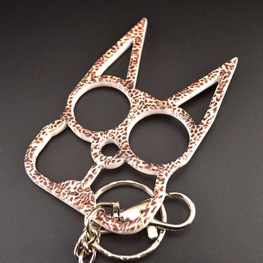 Two-Finger Zinc Alloy Cat Ear Outdoor Portable Tool Knuckle Dusters