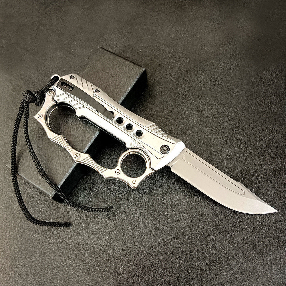 Foldable Outdoor Portable EDC Two-in-one Knuckle Dusters Knife