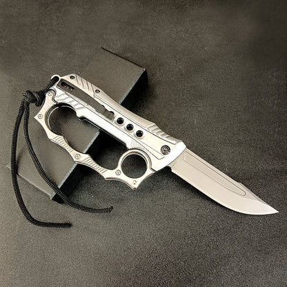 Foldable Outdoor Portable EDC Two-in-one Knuckle Dusters Knife