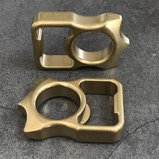 Stonewashed Brass Knuckle Dusters Bottle Opening EDC Keychain Backpack EDC Tool
