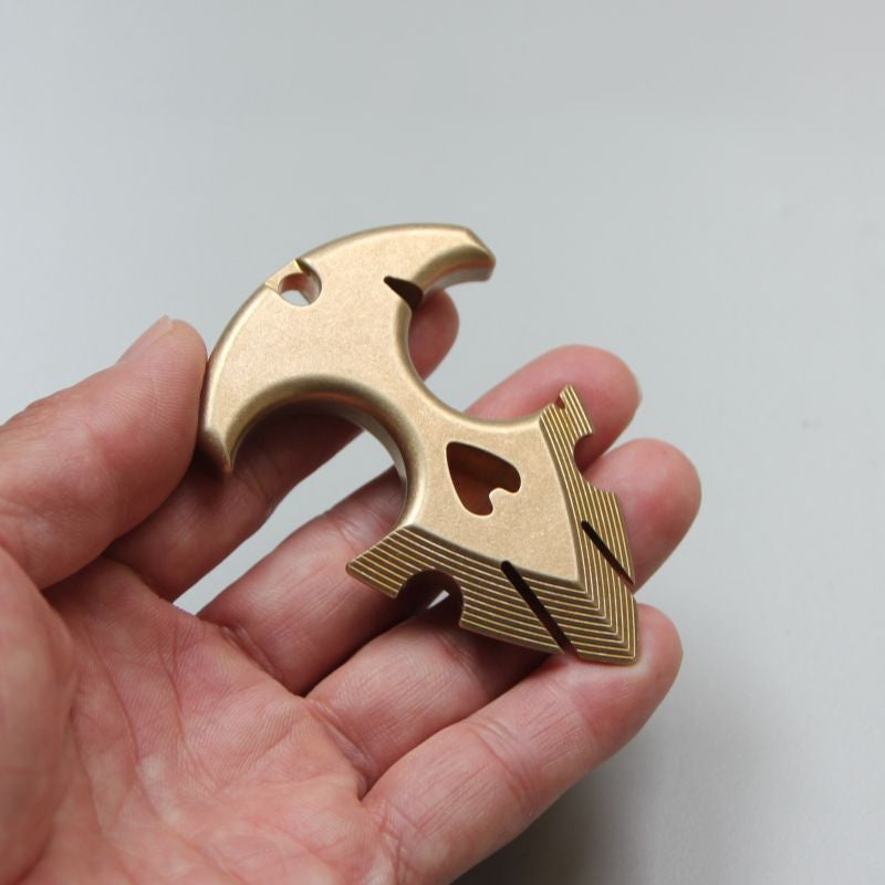 Outdoor Brass Decoration Knuckle Dusters EDC Keychain Portable Backpack Pendant Tool