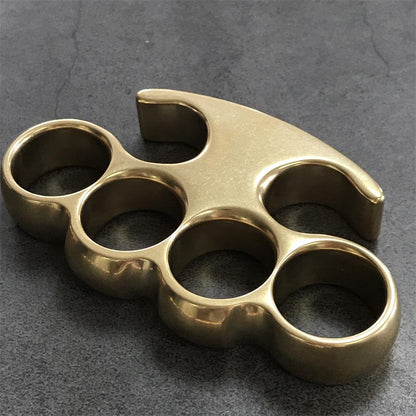 Classic Stonewashed Brass Knuckle Dusters Outdoor with Retro Design