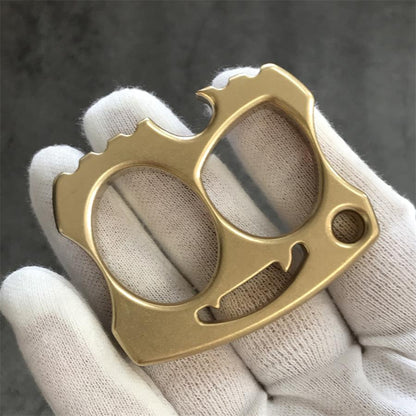 Two-hole Smiling Brass Knuckle Dusters Skull Bottle Opener EDC Keychain Tool