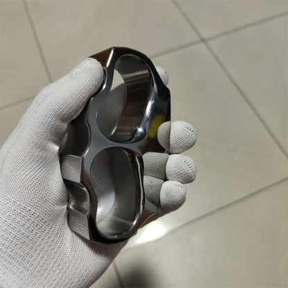 Outdoor Irregular Double Hole Design Titanium Alloy Mirror Polishing Knuckle Dusters