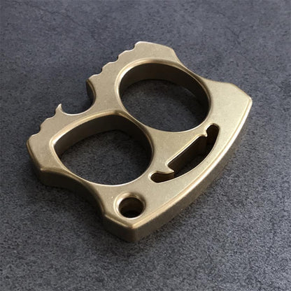 Two-hole Smiling Brass Knuckle Dusters Skull Bottle Opener EDC Keychain Tool