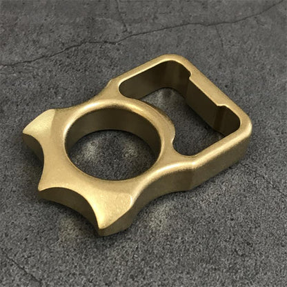 GOODEDC Stonewashed Brass Knuckle Dusters Bottle Opening EDC Keychain Tool