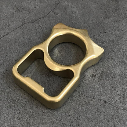 Stonewashed Brass Knuckle Dusters Bottle Opening EDC Keychain Backpack EDC Tool