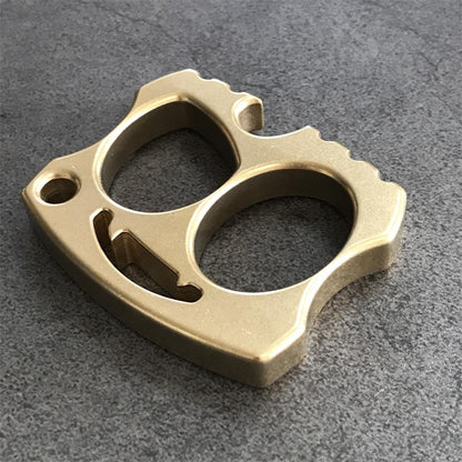 Two-hole Smiling Brass Knuckle Dusters Skull Bottle Opener EDC Keychain Tool