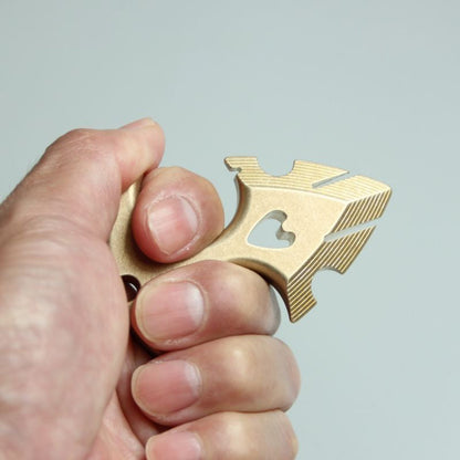 Outdoor Brass Decoration Knuckle Dusters EDC Keychain Portable Backpack Pendant Tool