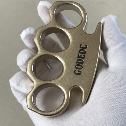 GODEDC Stonewashed Classic Brass Knuckle Dusters Outdoor Tool
