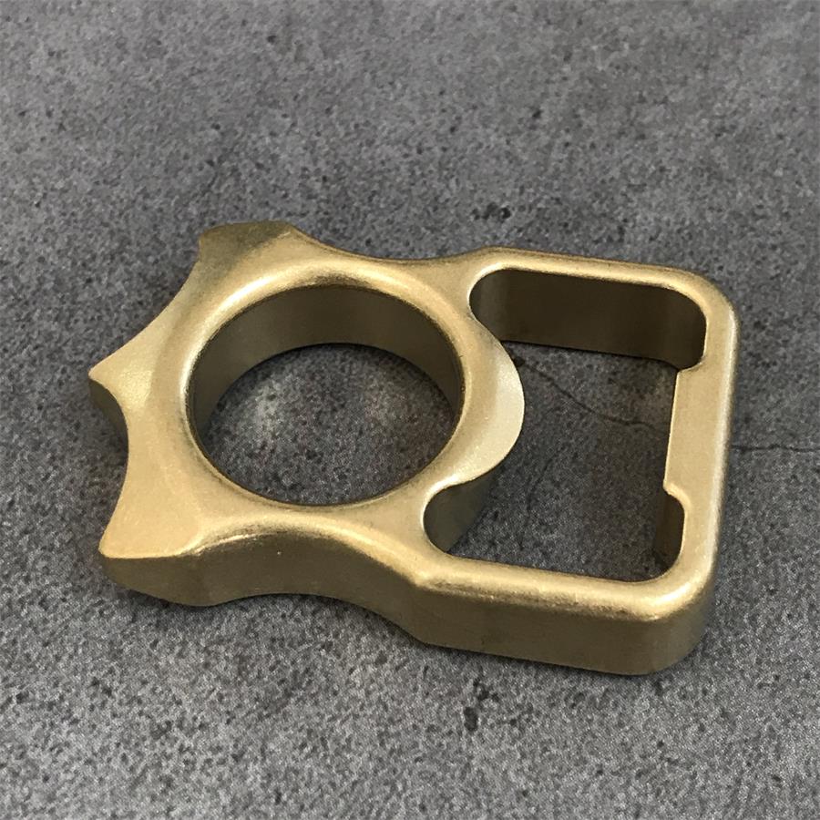 Stonewashed Brass Knuckle Dusters Bottle Opening EDC Keychain Backpack EDC Tool